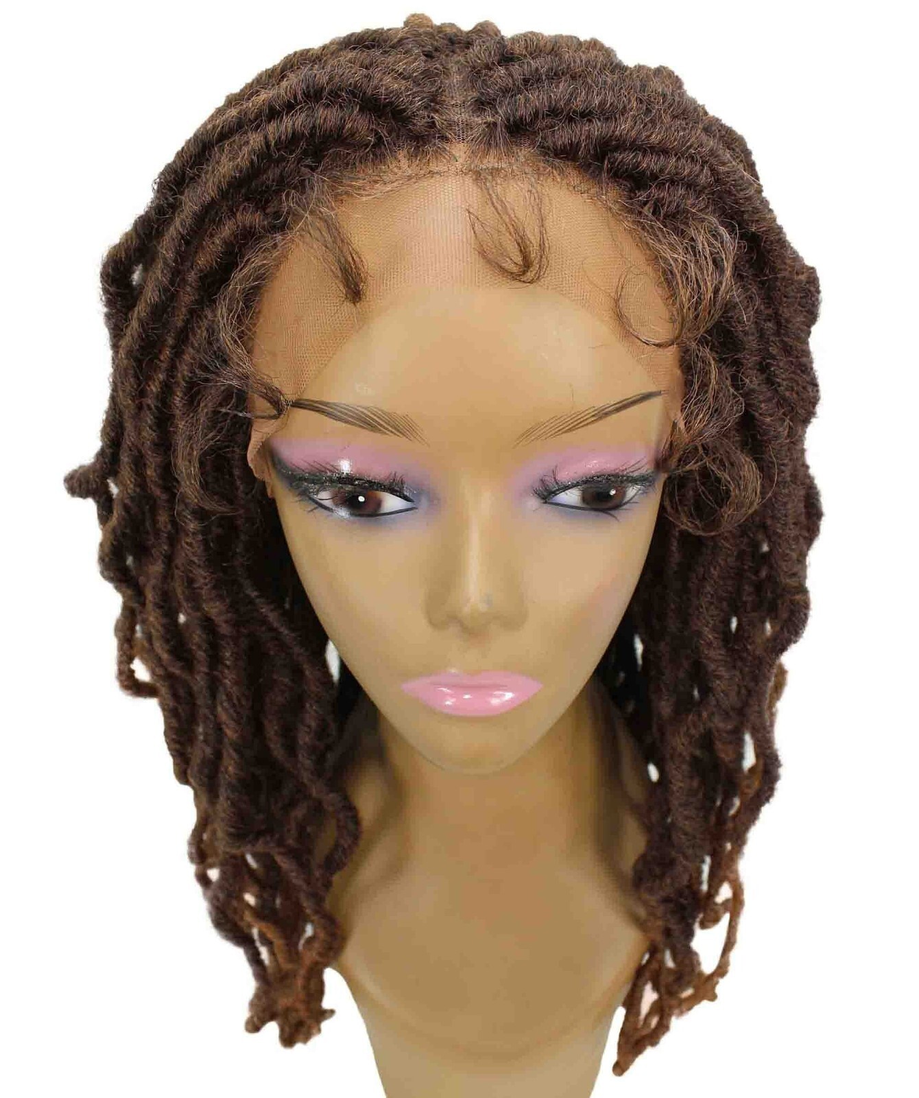 LUXLUXE Dara Curly Dara 22 in Long Dara 4X4 Hand Tied Lace Braid Braided Wig,
