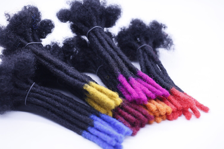 Can Be Dyed Dreadlocks Hair 0.2/0.4/0.6/0.8cm Human Hair Extension Crochet Braid