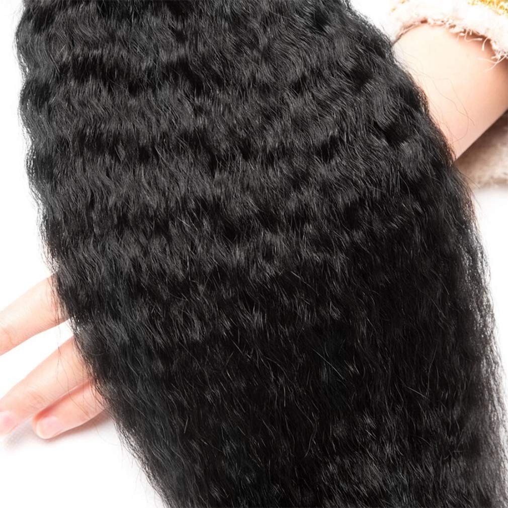 Kinky Straight 100% Human Hair Extensions 3 Bundles 300g Itial Yaki Hair Weft