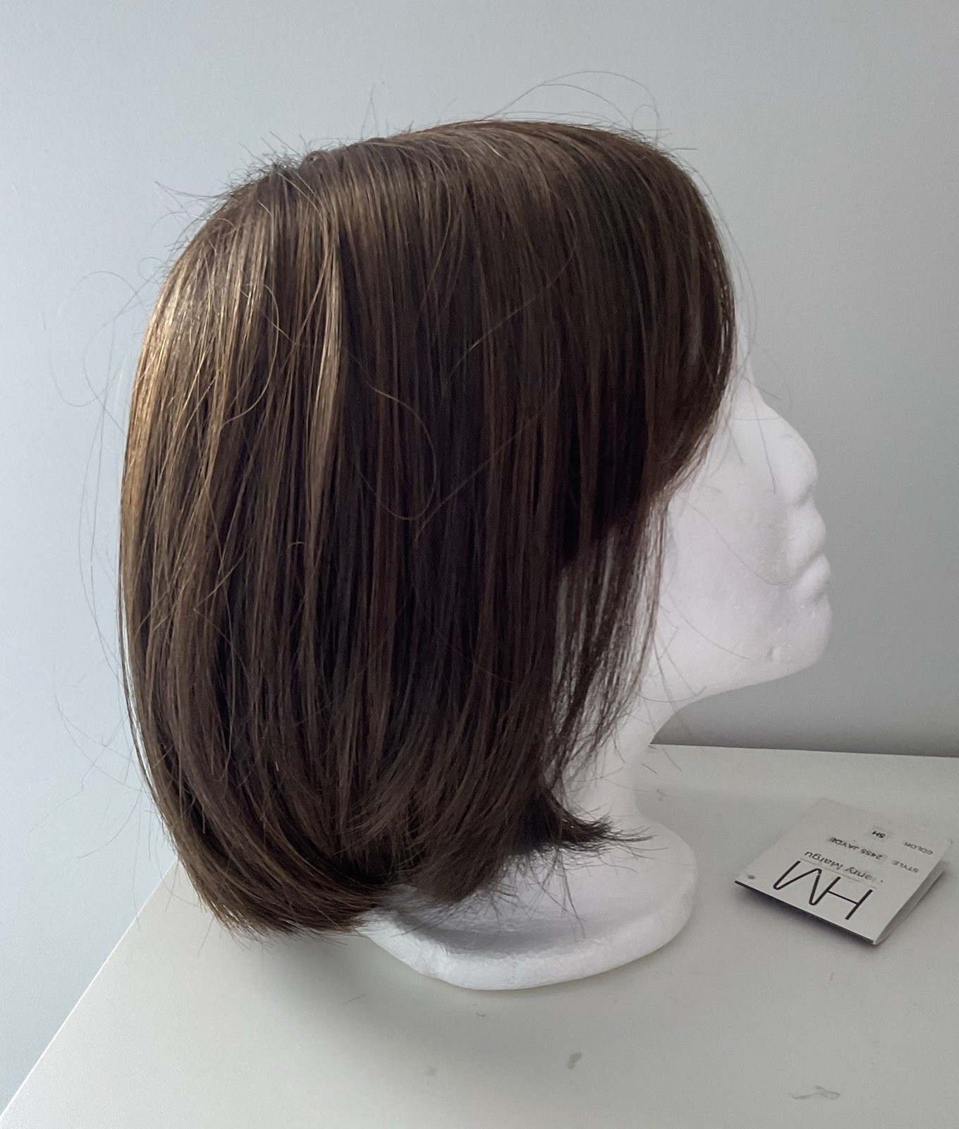 Henry Margu Jayde Bob Wig In 5H Dark Brown With Strawberry Highlights NWT