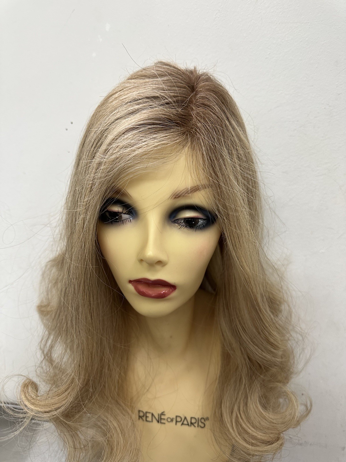 RAQUEL WELCH TOPPER-TOP BILLING 16″-14/88SS Wheat-HUMAN HAIR-MonoTopBASE8.5″X10″
