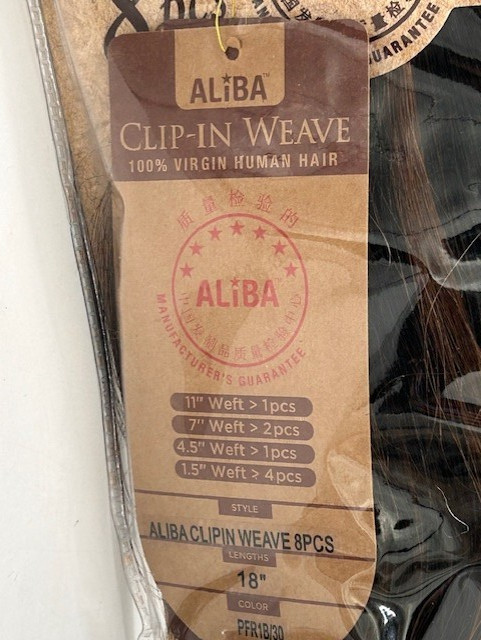 Aliba Clip In Weave 100% Virgin Human Hair Color PFR1B/30 18″ BN SEALED