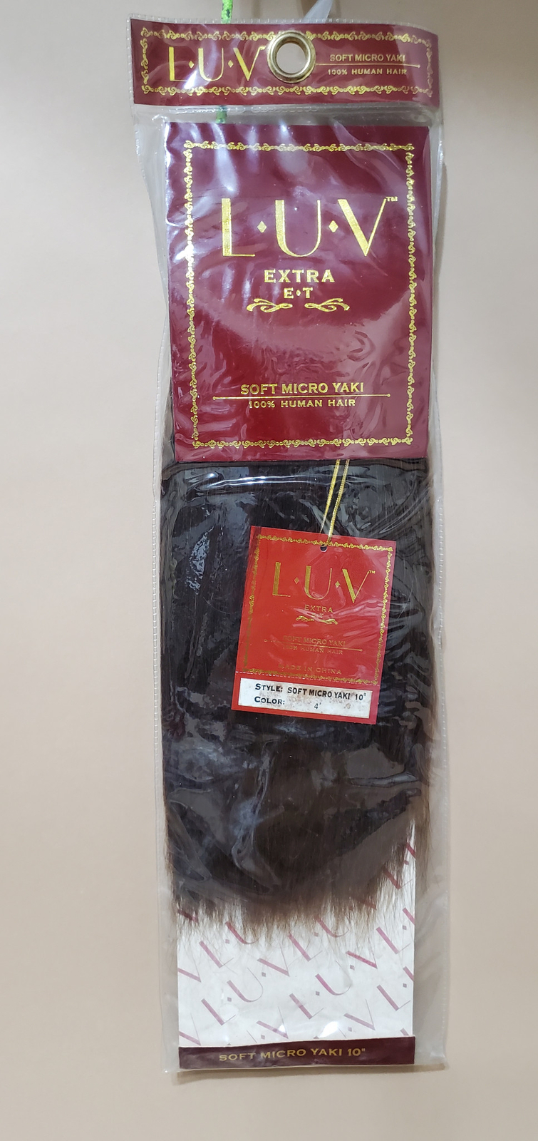 Eve Sew In Weave Soft Micro Yaki Straight 100% Human Hair Extensions Brown 4 10″