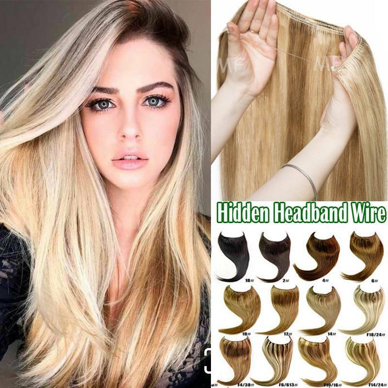 Secret Wire Hidden Headband Remy Human Hair Extensions One Piece Weft USPS