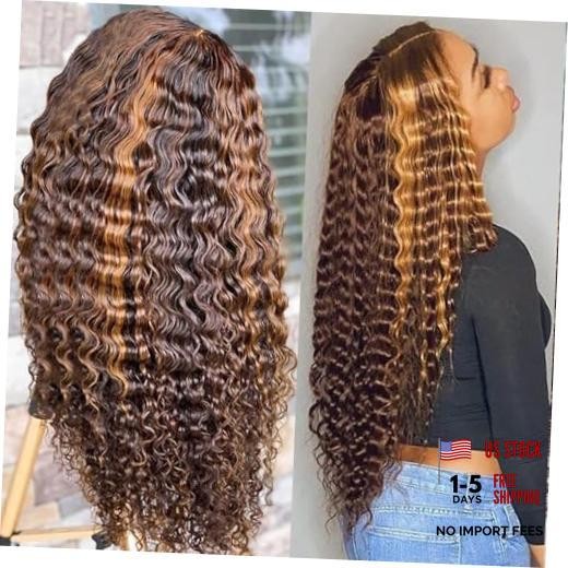 13×6 HD Lace Front Wigs Human Hair Pre Plucked 26 Inch 4/27 Highlight Ombre