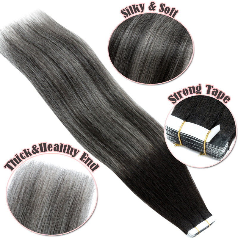 Tape In 100% Real Human Hair Extensions Russian Skin Weft Blonde 18″-24″ Long US