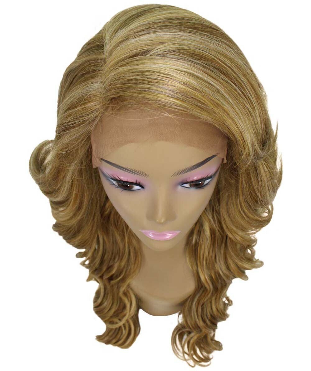 LUXLUXE Asana Wavy 26″7×4 Women’s Lace Front Wig, BLT-0117, Blonde Blend