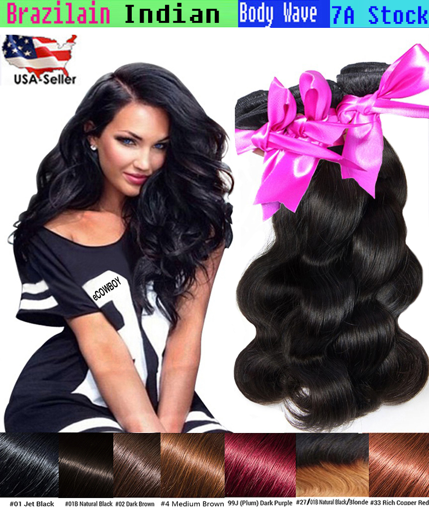Body Wave Unprocessed 100 Human hair Virgin Brazilian Indian Hair 1 or 3 Bundle