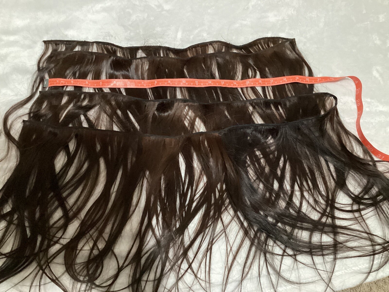 Natural Hair Extensions Human. Brown. Wide 80 Ft. Long 14”
