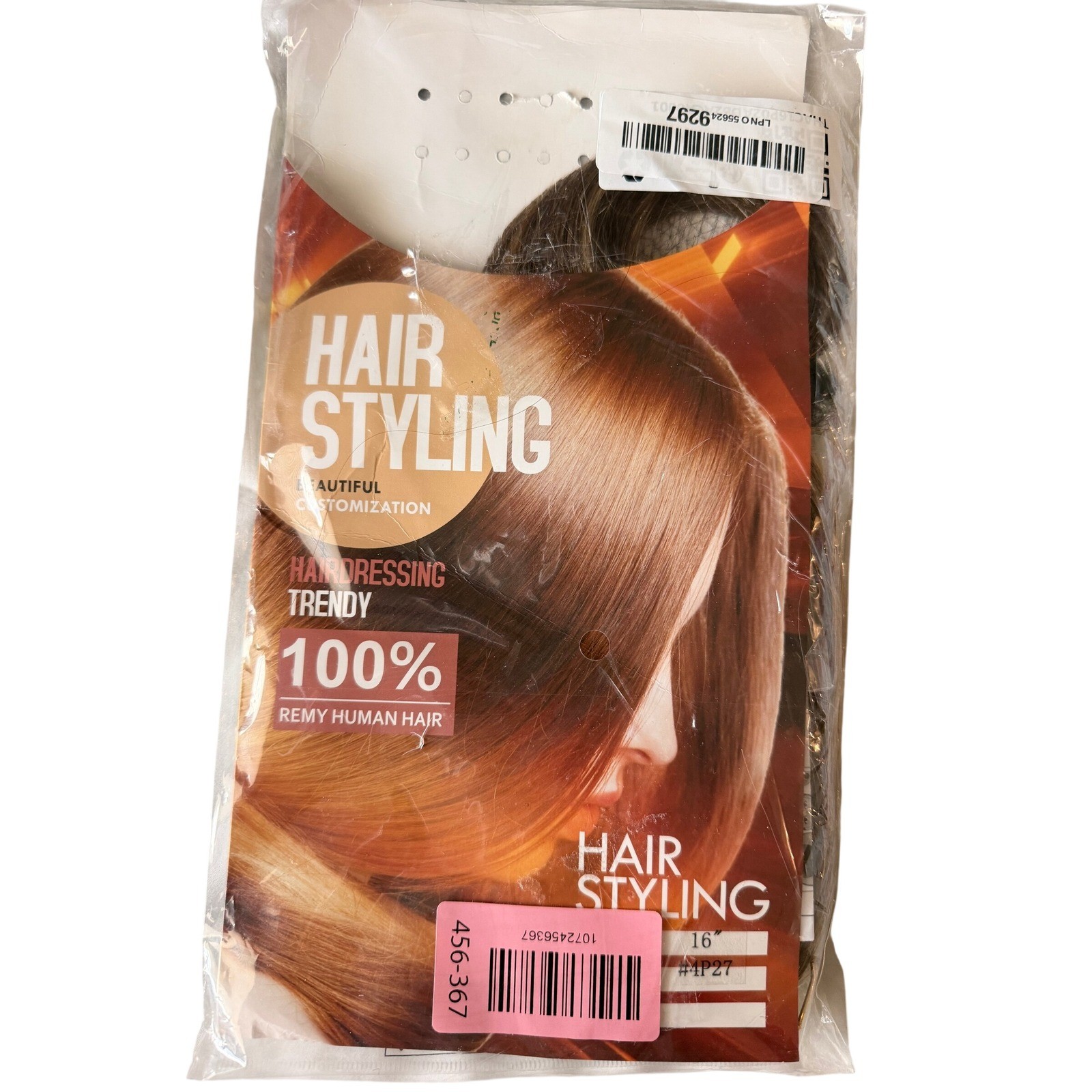 Benehair 16″ Human Hair Extensions Clip In One Piece V-Shape 65g #4P27 Brown Mix
