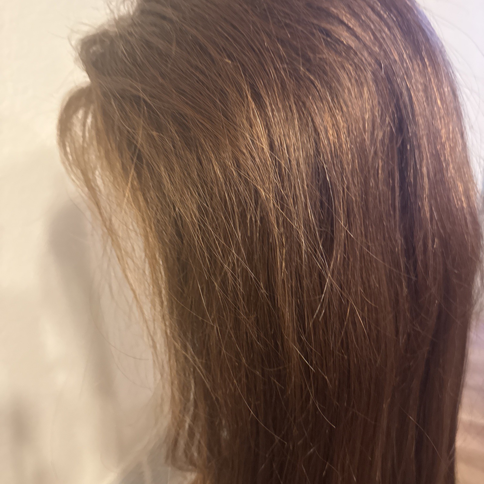 252Human Hair Blend Lace Wavy Cut Reddish Brown Lace Front Wig Standard 26”