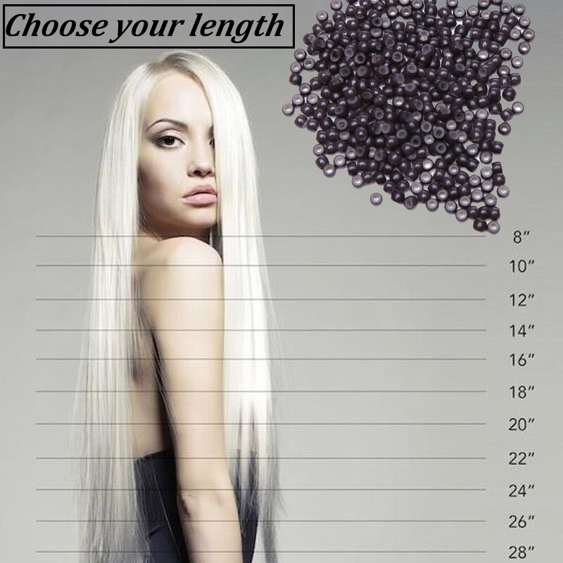 0.5g/Strand I Tip Hair Keratin Stick Glue Human Remy Hair Extensions Straight UK