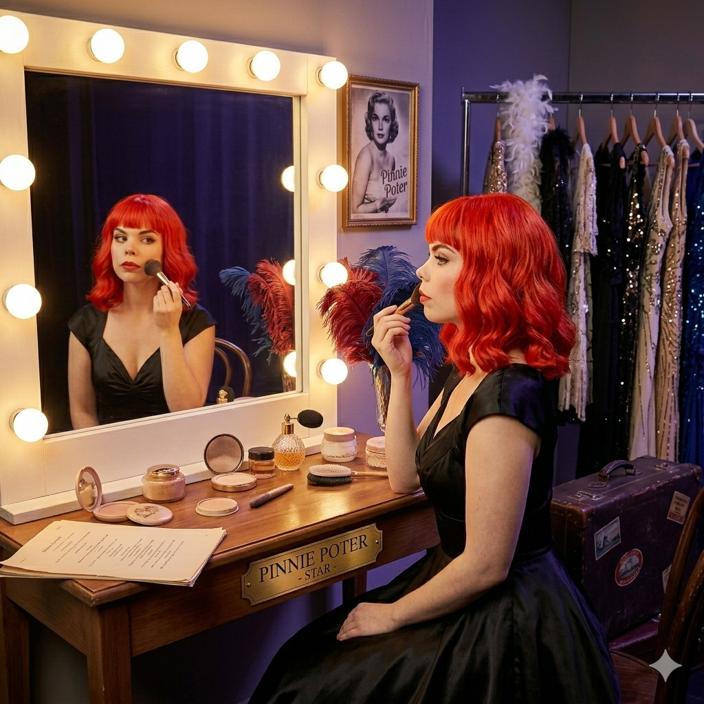 Fever Bettie Wig red shoulder length woman soft wave daily dance stage actress