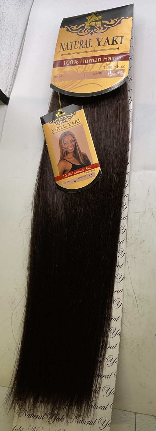 Tina Collection Natural Yaky 100% Human Hair Yaky Weave 16″ Color: 2