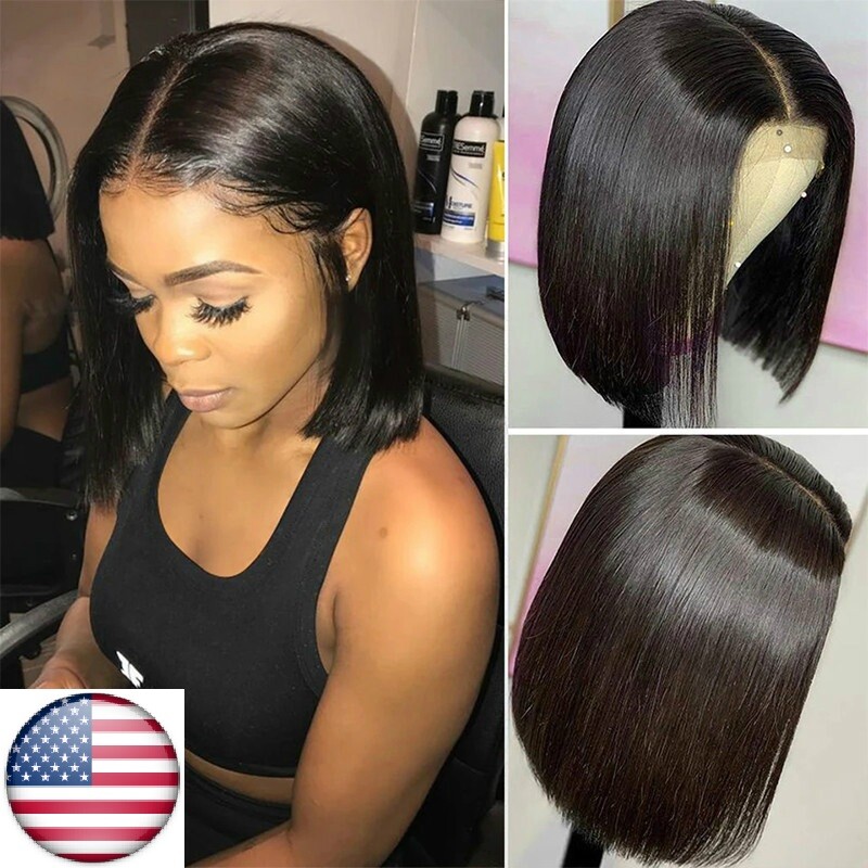 Women Natural Short Wigs Curly Bob Hair Wavy Wigs Brown Black Wig