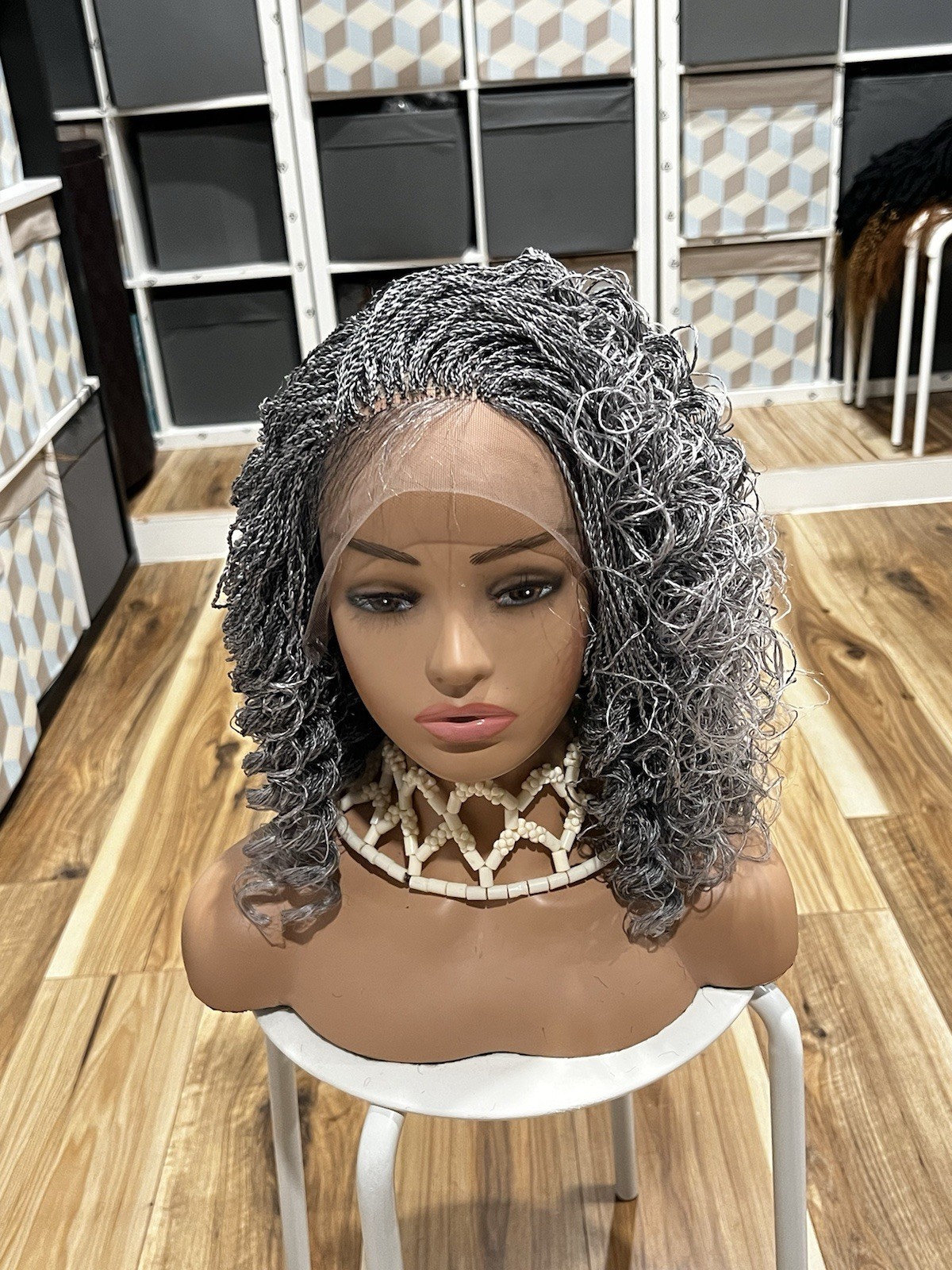 Braided wig: beautiful Handmade braided micro twist wig made on a full lace wig