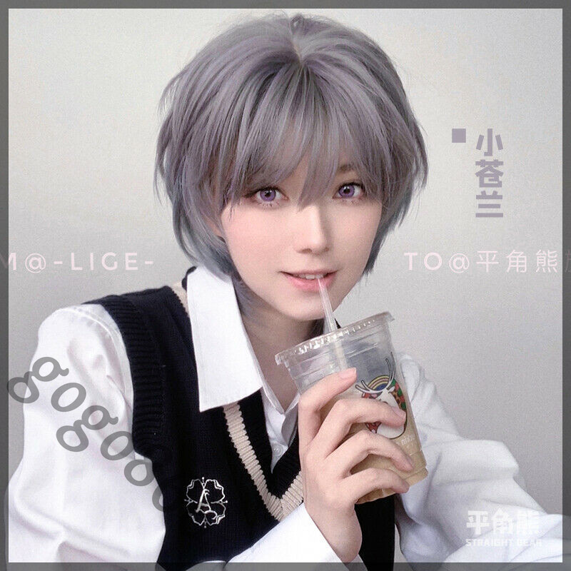 Gray Wig Harajuku Japanese Fashion kakkoii Men Boys Girls Daily Cosplay Wig