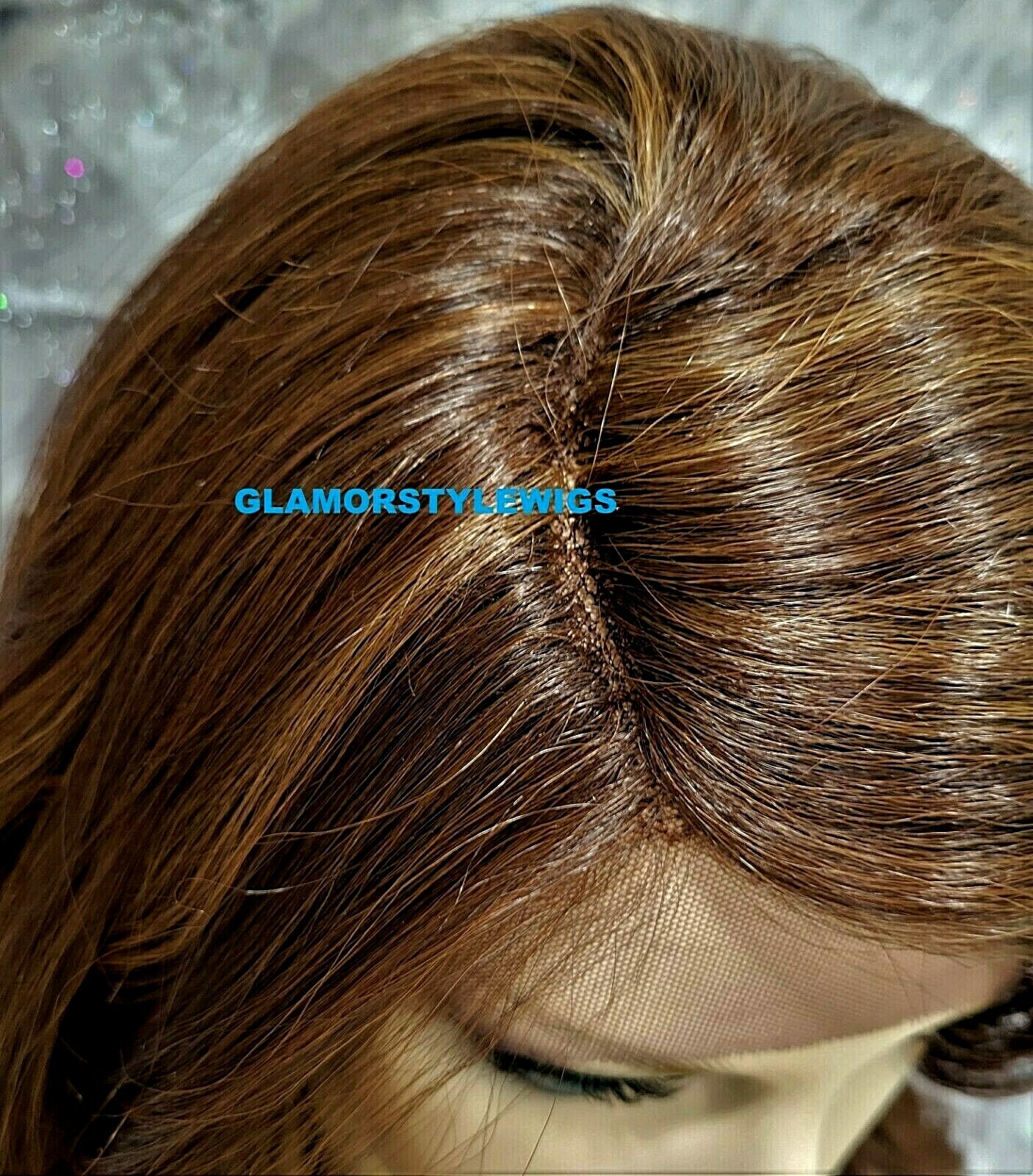 LACE FRONT FULL WIG EXTRA LONG WAVY LAYERED SIDE PART BROWN AUBURN MIX HEAT OK