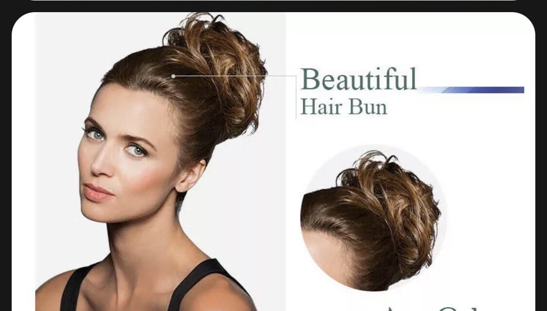 100% REAL Messy Bun Scrunchie Hair Extension Ponytail Faux Hair Piece U