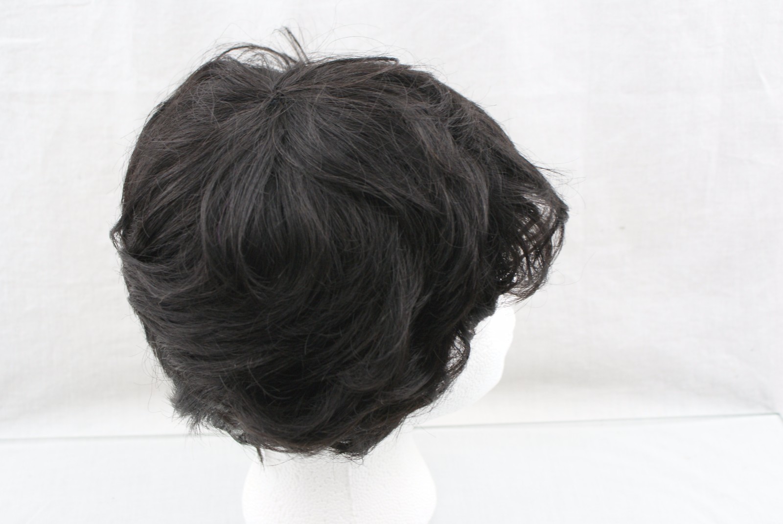 VRZ Slight Wavy Black Short Human Hair Wigs Color 1B