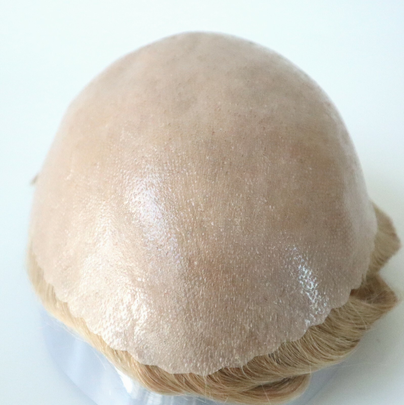 Mens Toupee Human Hair Replacement System Skin V-Loop Scalloped Hairpieces #22R