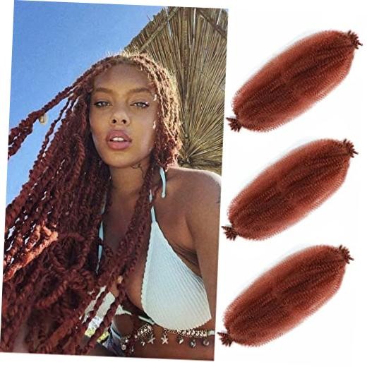 Ginger Afro Twist Hair 16 Inch 3 Packs Springy Afro 16 Inch (Pack of 3) 350#