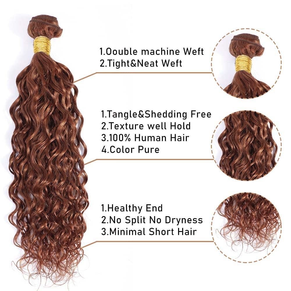 Pure Color 30 Human Hair Bundles – Soft & Bouncy Water Waves (26-30 Inch)