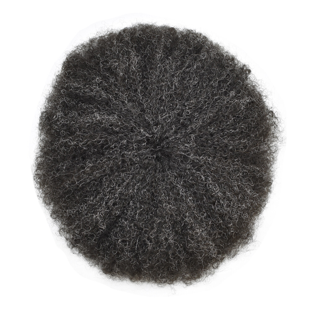 Full Lace Afro Curly Mens Toupee African American Human Hair Systems Replacement