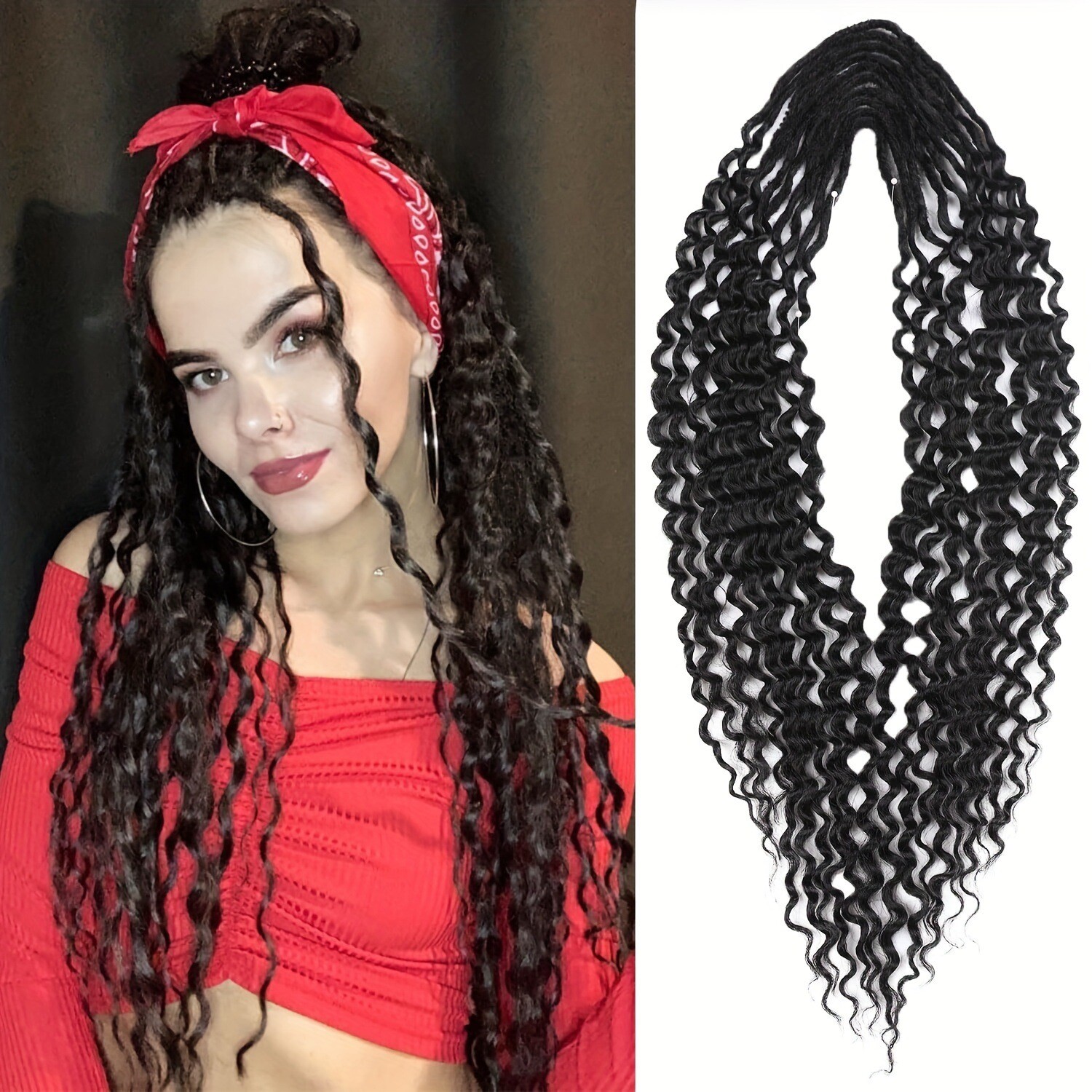 Auburn Double Curly Ended Dreadlocks Extensions 24inch Soft Boho Locs 10/20/30s