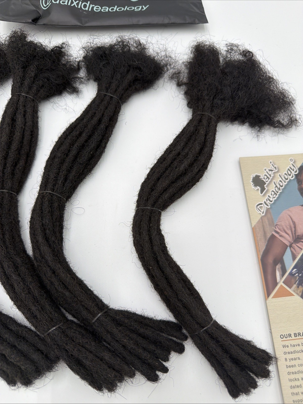 DAIXI 10″ Human Hair Dreadlock Extensions 40 Strands 0.6cm Handmade