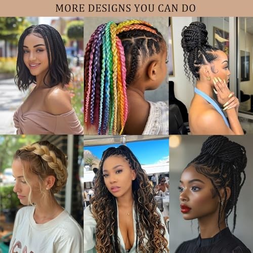 French Curl Braiding Hair, 8 Packs | French Curl Crochet 12 Inch 1B/33/30