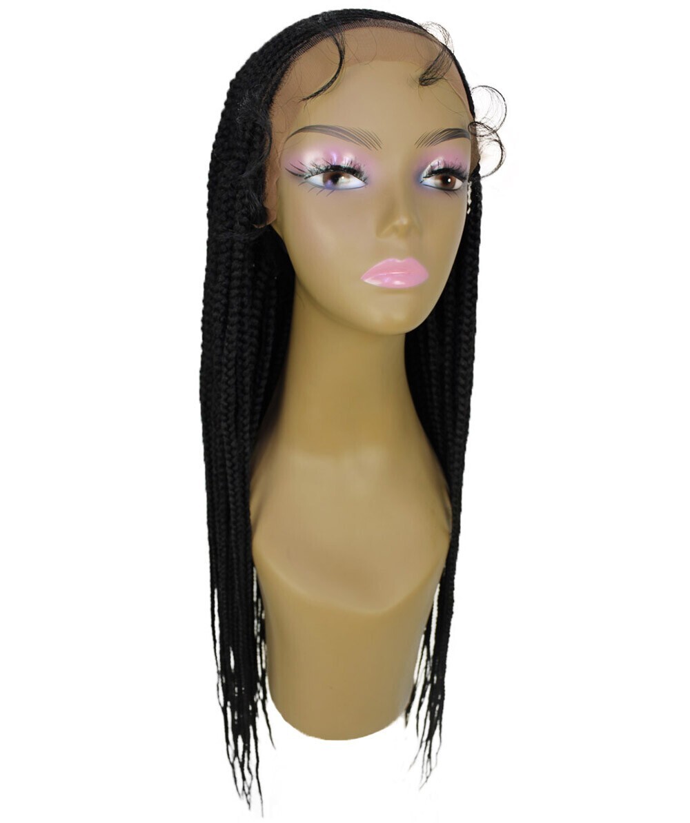 LUXLUXE Aina Straight 29 Inch Long 13X5 Hand-Tied Lace Braided Wig BLT-0133