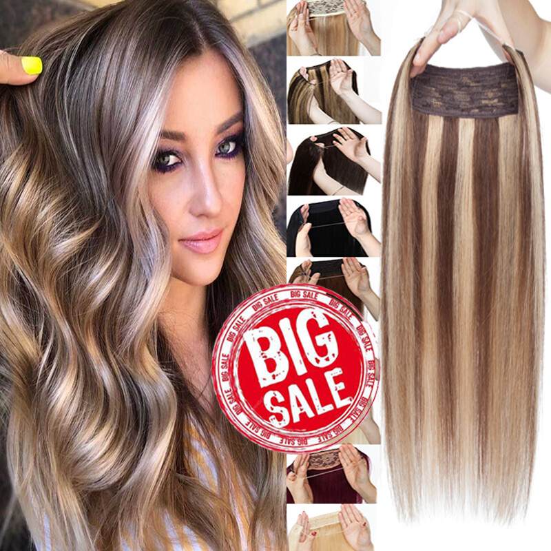 Secret Hidden Weft Wire In 100% Remy Human Hair Extensions One Piece Thick US
