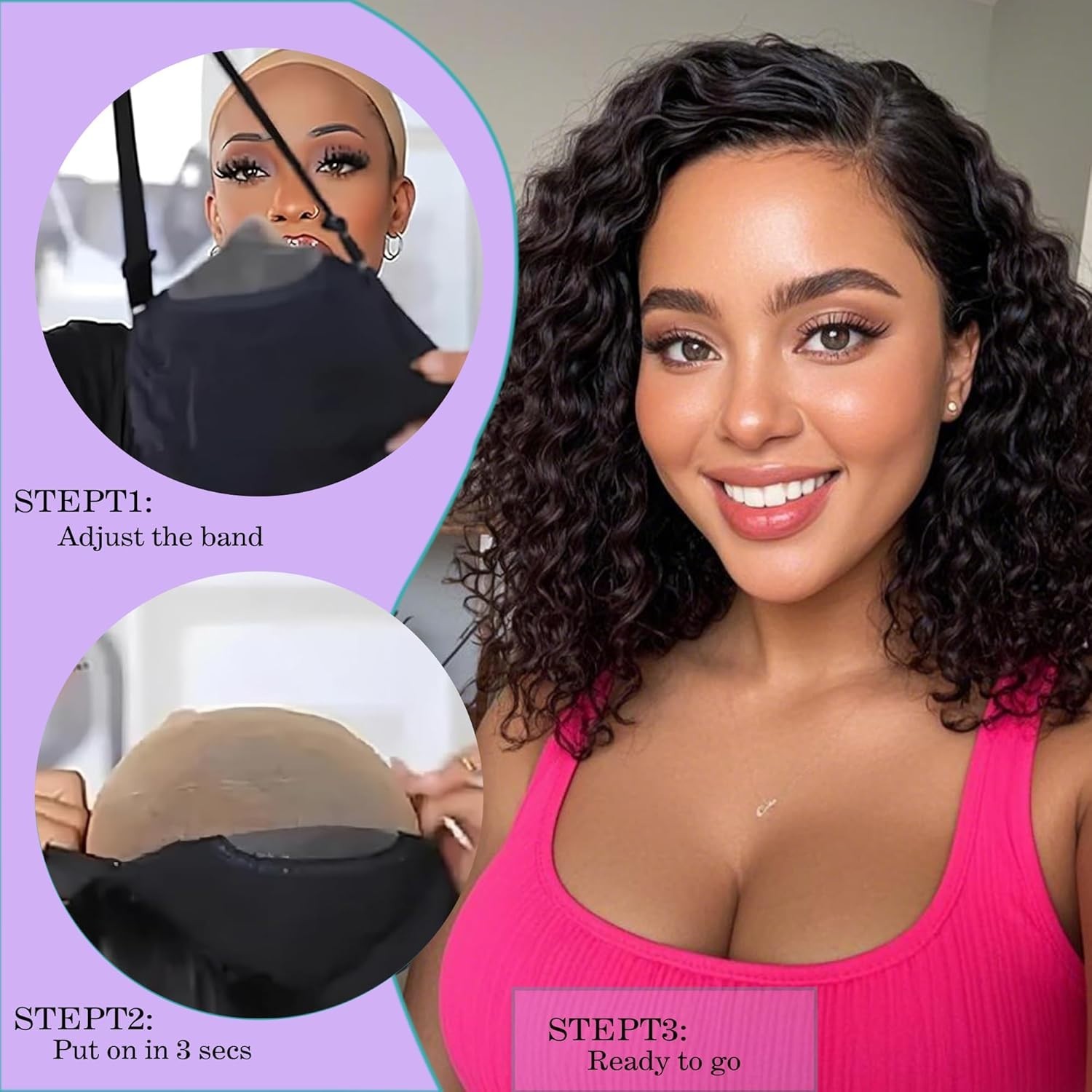 4×4 HD Lace Wigs Human Hair Bob Wigs For Women Wear And Go Glueless Curly Wig