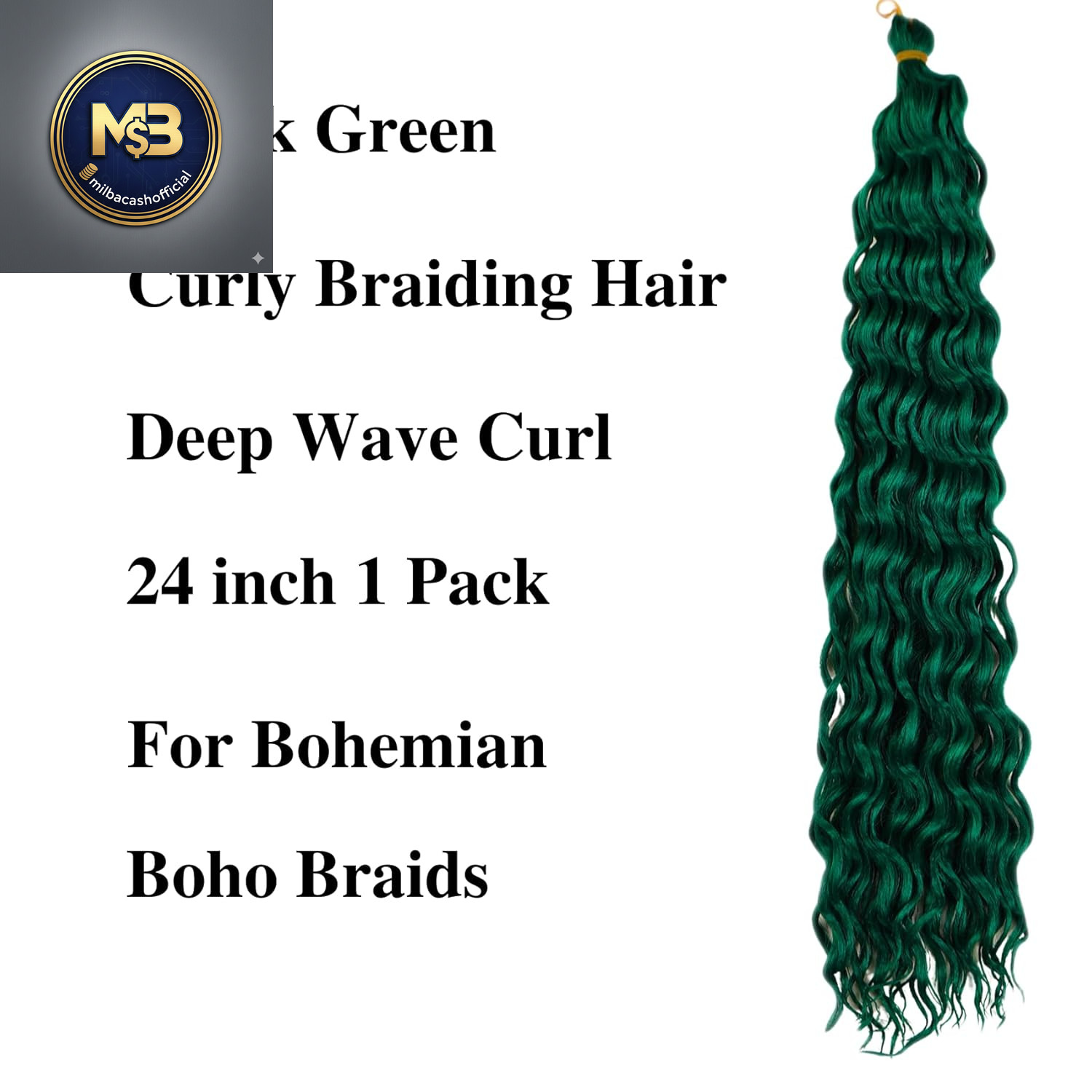 Green Braiding Hair Pre Stretched Dark Green Boho Hair for Braiding Hypoallergen