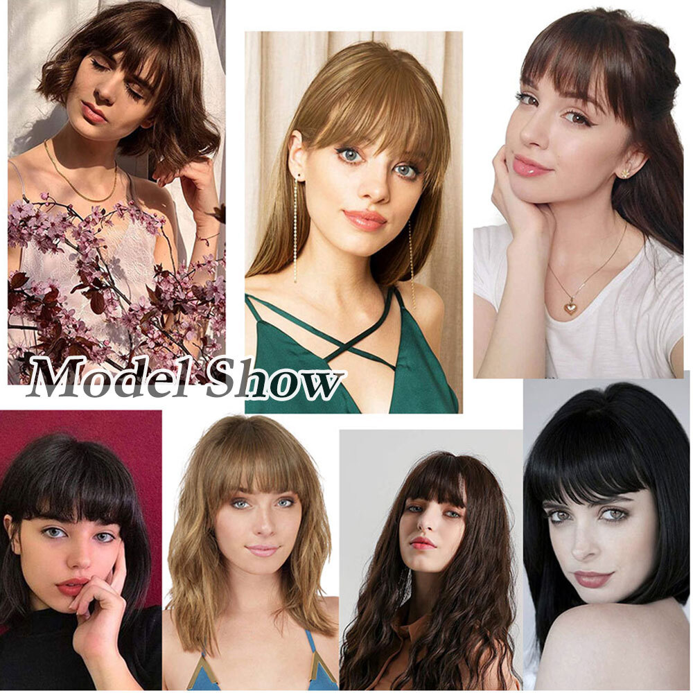 1Pcs Real Thick Bangs Clip in Hair Extensions Fringe Front Natural Hair piece US