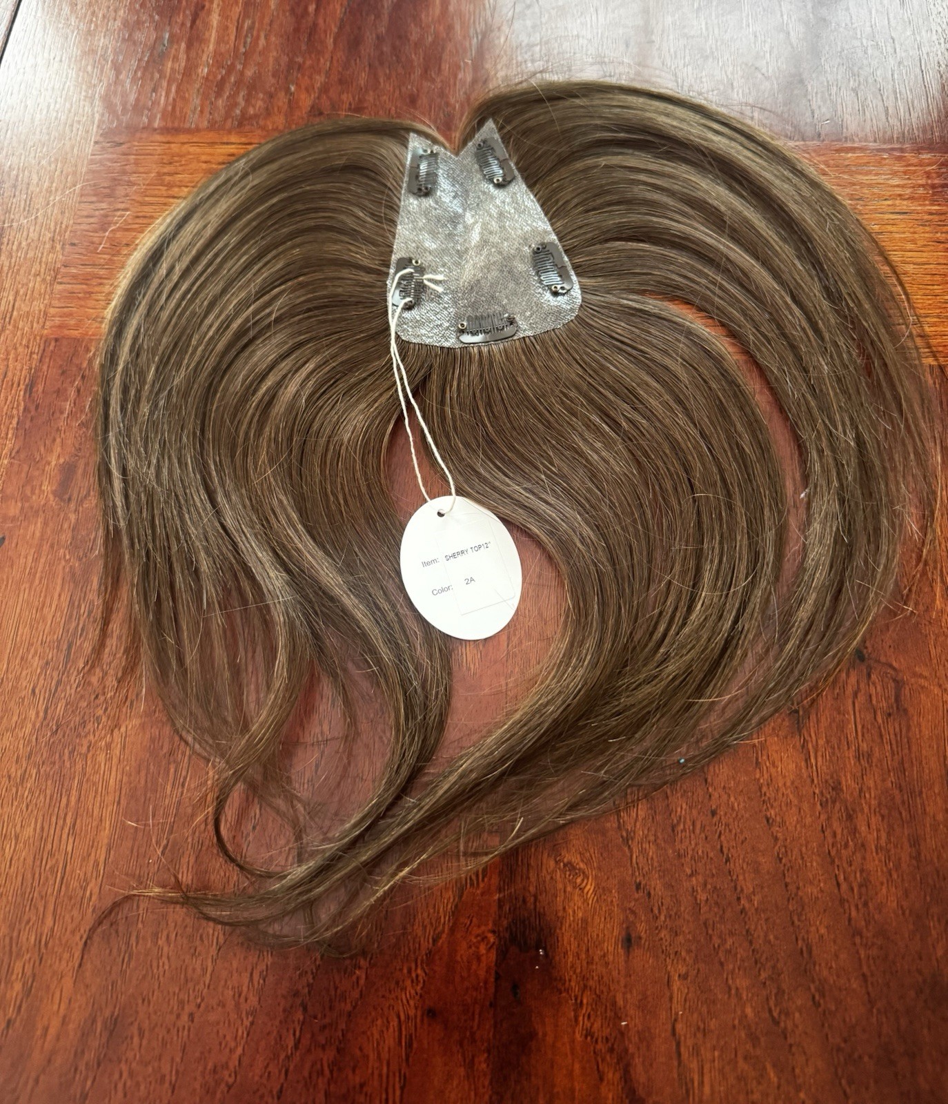 The Hair Shop Sherry Top 12” Human Hair Topper Clip In Brown 2A NEW