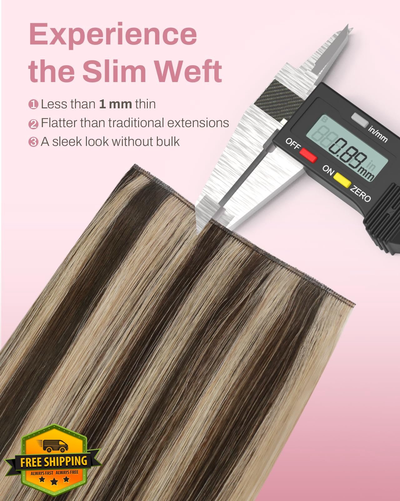 Moresoo Clip in Hair 16in 120g #P4/27 Medium Brown Caramel