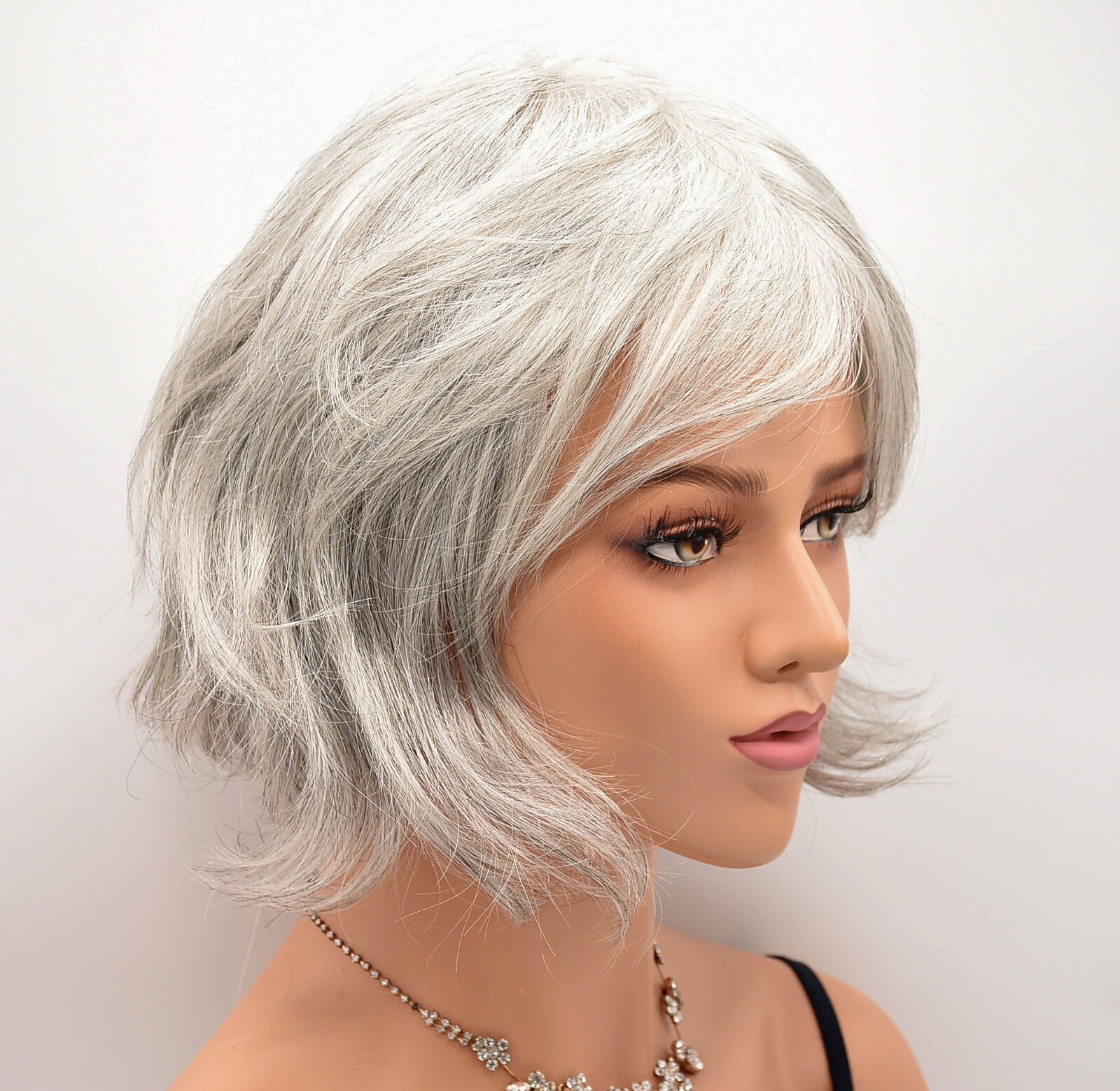 MARSHA Wig by ENVY, Medium Grey, *CLEARANCE!* Mono Top & Lace Front