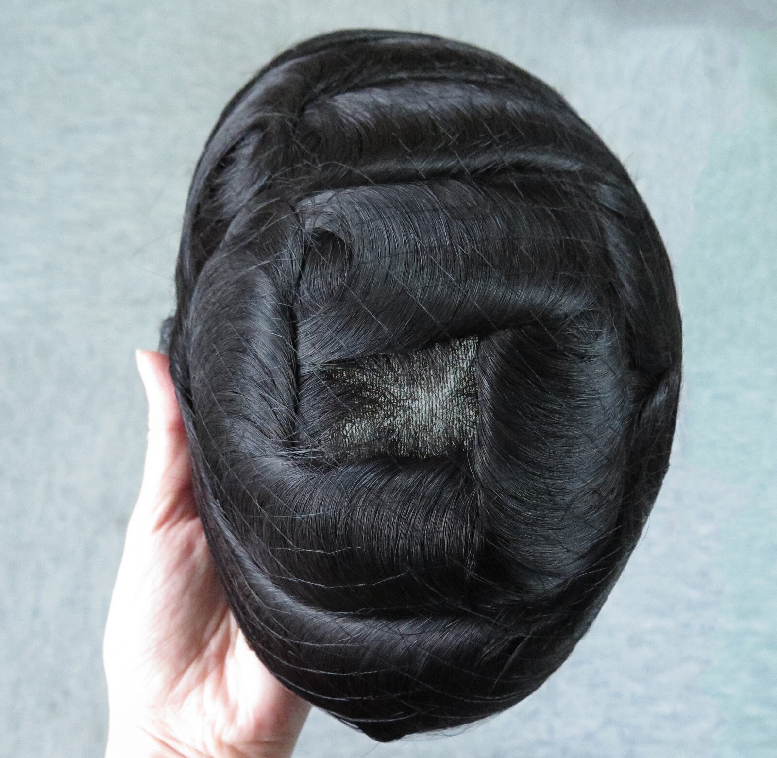 Mens Toupee Human Hair Replacement System 0.05mm Thin Skin BIO Hairpieces #1C