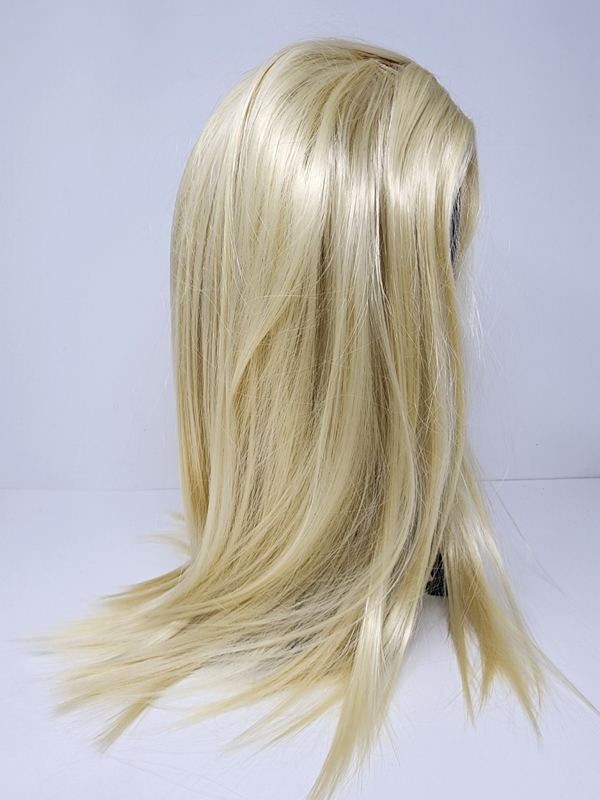 Blonde Wig Synthetic Hair Long Straight Silky Smooth Elastic Cap