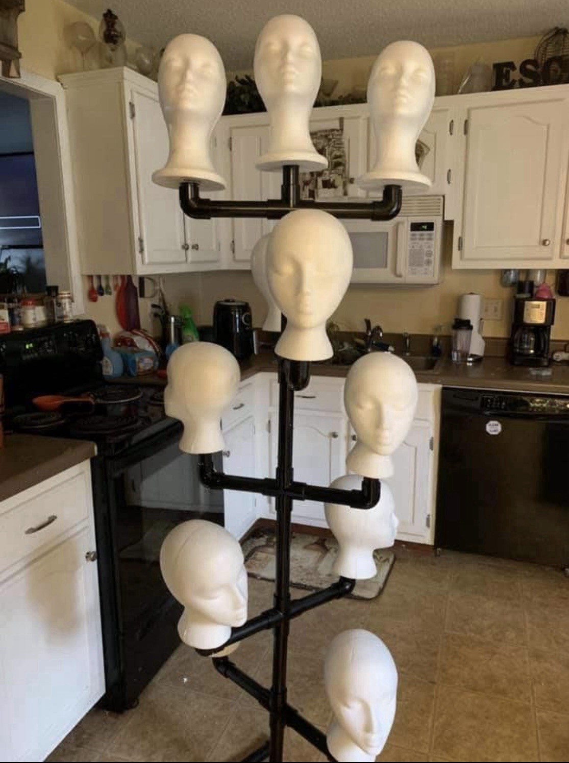 Wig Stand Holder From 5 Heads To 9 All Kind Of Colors Black,Pink,Rose Gold Etc..