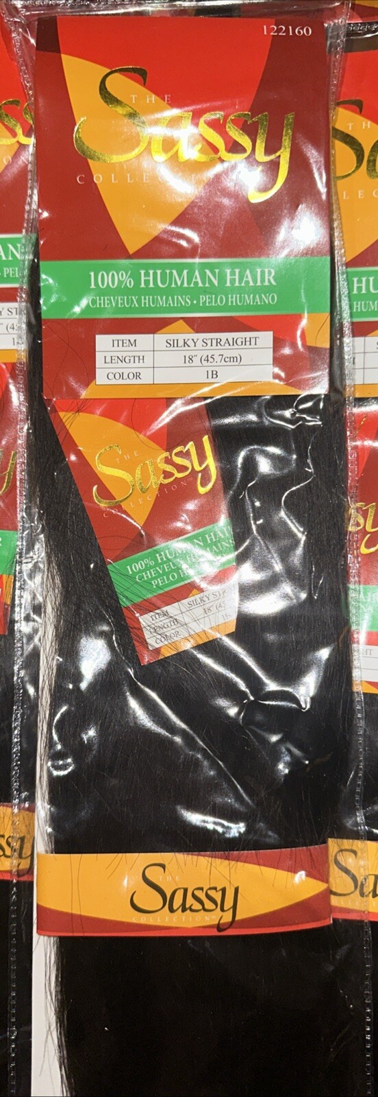 The Sassy Silky Straight 18 Inch Human Hair Extensions #1B Off Black 122160