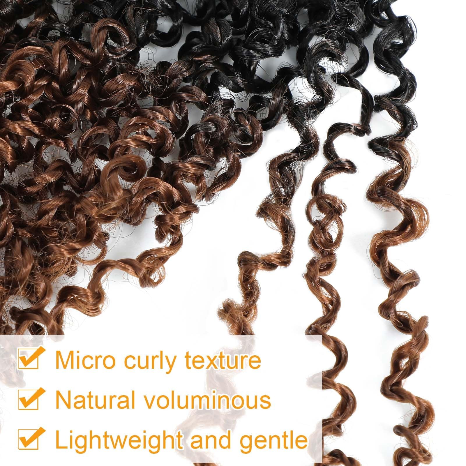 Aksice 18″ 8-Pack Yanky Twist Crochet Hair Pre-looped Mini Braids for Women