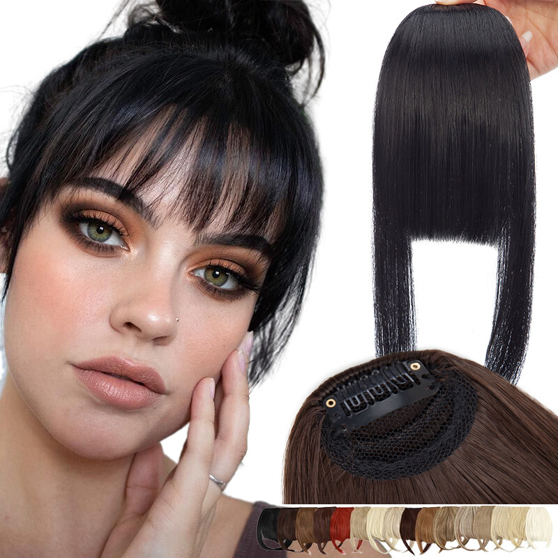 Thin/Thick Fringe Bangs 100% As Remy Human Hair Extensions Clip Hairpiece French