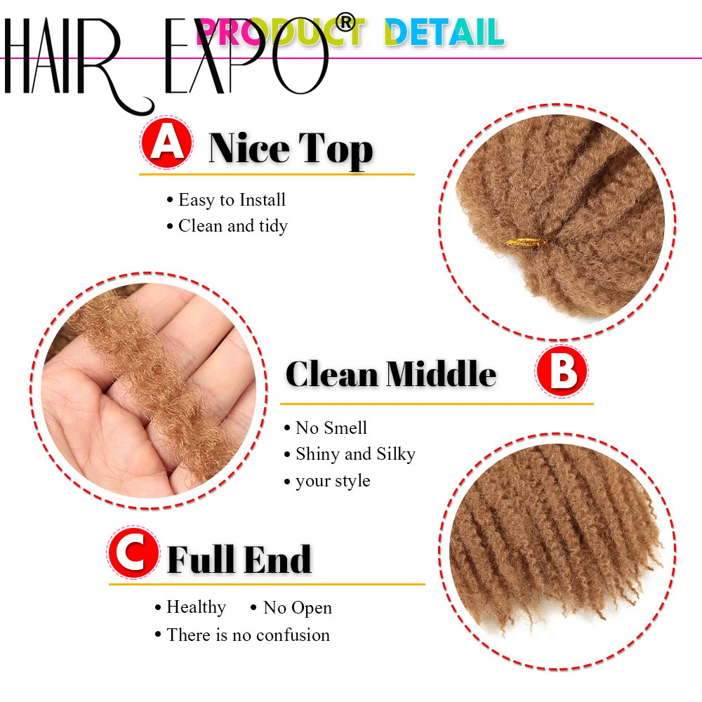 18 Inch Ombre Marley Hair Synthetic Braiding Hair for Afro Kinky Twist Braiding