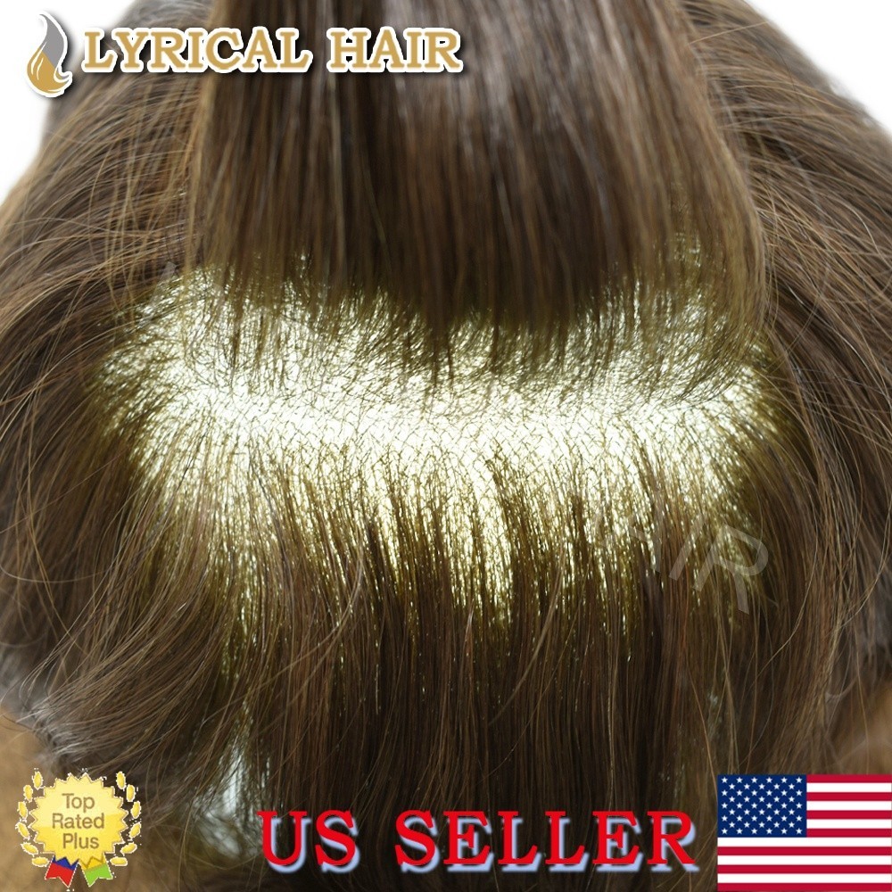 Swiss Super Welded Mono Lace Mens Toupee Hairpiece Human Hair Replacement System
