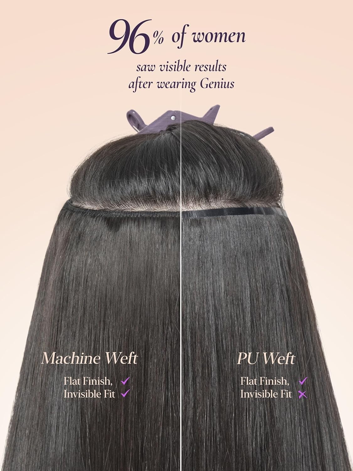 LUVME Handmade Weft Clip in Hair Extensions Human Hair 18 Inch 120g 7pcs Natura