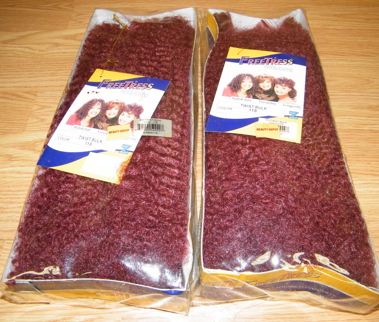 LOT of (2) Freetress Weave (KTB00118) Twist Bulk Color 118 100% Kanekalon *READ*