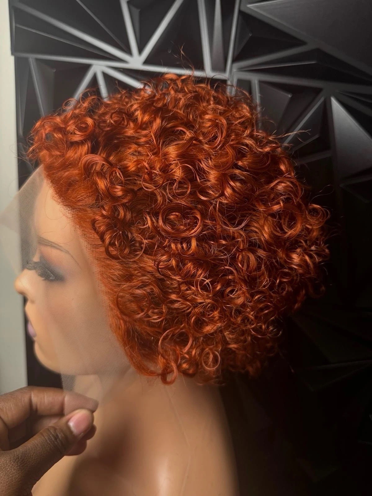 Curly Hair Wig Auburn Shade Curly Texture Fashion Theme Women Adult